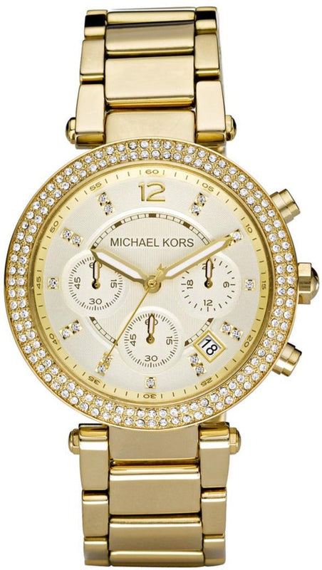 Michael Kors Parker White Dial Gold Steel Strap Watch for Women - MK6056 Authentic Buy Shop Now