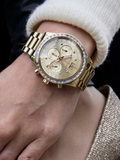 Michael Kors Brinkley Diamonds Gold Dial Gold Steel Strap Watch for Women - MK6187 Authentic Buy Shop Now