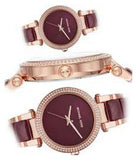 Michael Kors Parker Maroon Dial Two Tone Steel Strap Watch for Women - MK6412 Authentic Buy Shop Now