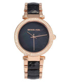Michael Kors Parker Mother of Pearl Black Dial Two Tone Steel Strap Watch for Women - MK6414 Authentic Buy Shop Now