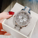 Michael Kors Layton Chronograph Silver Dial Silver Steel Strap Watch For Women - MK6976 Authentic Buy Shop Now