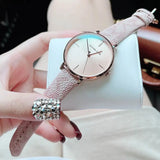 Michael Kors Jayne Three Hand Rose Gold Dial Pink Leather Strap Watch For Women - MK7130 Authentic Buy Shop Now