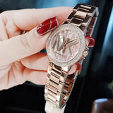 Michael Kors Camille Three Hand Rose Gold Dial Rose Gold Steel Strap Watch For Women - MK7197 Authentic Buy Shop Now