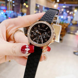 Michael Kors Mini Pilot Black Dial Black Silicone Strap Watch For Women - MK7373 Authentic Buy Shop Now