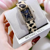 Michael Kors Emery Quartz Diamonds Black Dial Cheetah Print Leather Strap Watch For Women - MK7387 Authentic Buy Shop Now