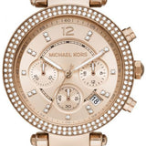 Michael Kors Parker Chronograph Rose Gold Dial Two Tone Steel Strap Watch For Women - MK6832 Authentic Buy Shop Now