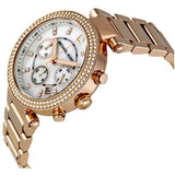 Michael Kors Parker White Dial with Diamonds Rose Gold Steel Strap Watch for Women - MK5491 Authentic Buy Shop Now