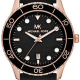 Michael Kors Runway Quartz Black Dial Black Silicone Strap Watch For Women - MK6852 Authentic Buy Shop Now