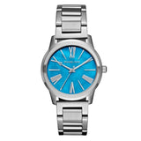 Michael Kors Hartman Quartz Blue Dial Silver Steel Strap Watch For Women - MK3519 Authentic Buy Shop Now