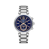 Michael Kors Sawyer Navy Blue Dial Silver Steel Strap Watch for Women - MK6224 Authentic Buy Shop Now
