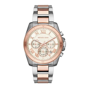 Michael Kors Brecken Chronograph White Dial Two Tone Steel Strap Watch For Women - MK6368 Authentic Buy Shop Now