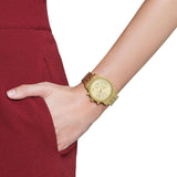 Michael Kors Ritz Chronograph Gold Dial Gold Steel Strap Watch for Women - MK5676 Authentic Buy Shop Now