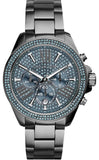 Michael Kors Wren Chronograph Quartz Blue Dial Grey Steel Strap Watch For Women - MK6097 Authentic Buy Shop Now