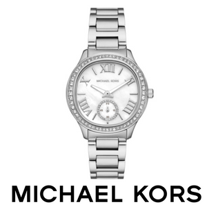 Michael Kors Sage Three-Hand White Dial Silver Steel Strap Watch for Women - MK4807 Authentic Buy Shop Now