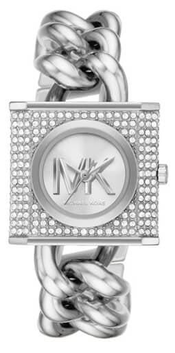 Michael Kors Chain Lock Pave Silver Dial Silver Steel Strap Watch For Women - MK4718 Authentic Buy Shop Now