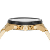 Michael Kors Brecken Chronograph Black Dial Gold Steel Strap Watch For Men - MK8848 Authentic Buy Shop Now