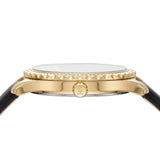 Michael Kors Layton Three Hand Mother of Pearl Black Dial Black Leather Strap Watch For Women - MK2911 Authentic Buy Shop Now
