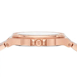 Michael Kors Lennox Three Hand Silver Dial Rose Gold Steel Strap Watch For Women - MK7279 Authentic Buy Shop Now