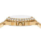 Michael Kors Lennox Three Hand Black Dial Gold Steel Strap Watch For Women - MK7394 Authentic Buy Shop Now