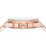 Michael Kors Lennox Three Hand Rose Gold Dial Rose Gold Steel Strap Watch For Women - MK7230 Authentic Buy Shop Now