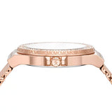 Michael Kors Lennox Three Hand Rose Gold Dial Rose Gold Mesh Strap Watch For Women - MK7336 Authentic Buy Shop Now