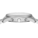 Michael Kors Lexington Chronograph Silver Dial Silver Steel Strap Watch For Men - MK8789 Authentic Buy Shop Now