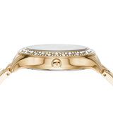 Michael Kors Liliane Mother of Pearl White Dial Gold Steel Strap Watch For Women - MK4555 Authentic Buy Shop Now
