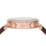 Michael Kors Parker Chronograph White Dial Brown Leather Strap Watch For Women - MK6917 Authentic Buy Shop Now