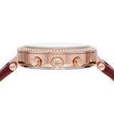 Michael Kors Parker Chronograph Red Dial Red Leather Strap Watch For Women - MK6986 Authentic Buy Shop Now