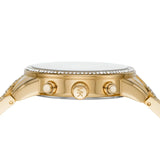 Michael Kors Ritz Chronograph Gold Dial Gold Steel Strap Watch For Women - MK6937 Authentic Buy Shop Now