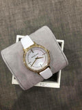 Michael Kors Cinthia Mother of Pearl Dial White Leather Strap Watch for Women - MK2662 Authentic Buy Shop Now