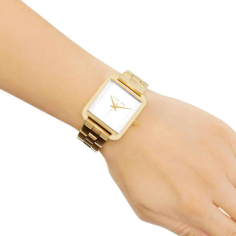 Michael Kors Lake Quartz White Dial Gold Steel Strap Watch For Women - MK3644 Authentic Buy Shop Now