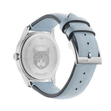 Gucci G Timeless Quartz Mother of Pearl Dial Blue Leather Strap Watch For Women - YA1264124 Authentic Buy Shop Now