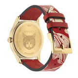 Gucci G Timeless Quartz Red Dial Red Leather Strap Watch For Women - YA1264054 Authentic Buy Shop Now