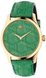 Gucci G Timeless Quartz Green Dial Green Leather Strap Watch For Women - YA1264099 Authentic Buy Shop Now