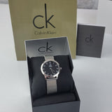 Calvin Klein Minimal Black Dial Silver Mesh Bracelet Watch for Women - K3M52151 Authentic Buy Shop Now