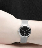 Calvin Klein Minimal Black Dial Silver Mesh Bracelet Watch for Women - K3M52151 Authentic Buy Shop Now