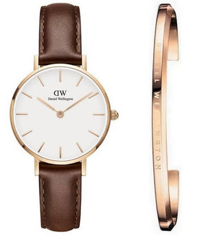 Daniel Wellington Classic Petite St Mawes White Dial Brown Leather Strap Watch For Women - DW00100231 Authentic Buy Shop Now