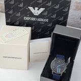 Emporio Armani Luigi Chronograph Black Dial Blue Rubber Strap Watch For Men - AR11023 Authentic Buy Shop Now