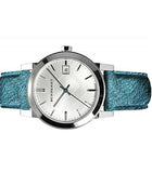 Burberry White Dial Turquoise Leather Strap Watch for Women - BU9120 Authentic Buy Shop Now