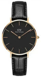 Daniel Wellington Classic Petite Reading Black Dial Black Leather Strap Watch For Women - DW00100167 Authentic Buy Shop Now