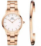 Daniel Wellington Iconic Link White Dial Rose Gold Steel Strap Watch for Women - DW00100213 Authentic Buy Shop Now