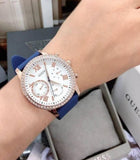 Guess Solstice Diamonds Silver Dial Blue Rubber Strap Watch for Women - GW0113L3 Authentic Buy Shop Now