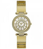 Guess Muse Crystals White Dial Rose Gold Steel Strap Watch For Women - W1008L2 Authentic Buy Shop Now
