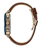 Guess Pinnacle Chronograph Quartz Blue Dial Brown Leather Strap Watch For Women - W0673G3 Authentic Buy Shop Now