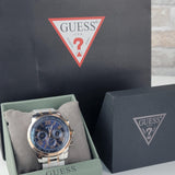 Guess Horizon Chronograph Blue Dial Two Tone Steel Strap Watch For Men - W0379G7 Authentic Buy Shop Now