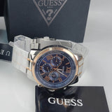 Guess Horizon Chronograph Blue Dial Two Tone Steel Strap Watch For Men - W0379G7 Authentic Buy Shop Now
