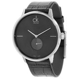 Calvin Klein Accent Black Dial Black Leather Strap Watch for Men - K2Y211C3 Authentic Buy Shop Now