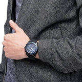 Emporio Armani Sigma Chronograph Blue Dial Black Silicone Strap Watch For Men - AR6121 Authentic Buy Shop Now