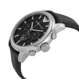 Emporio Armani Classic Chronograph Black Dial Black Leather Strap Watch For Men - AR0431 Authentic Buy Shop Now